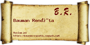 Bauman Renáta névjegykártya